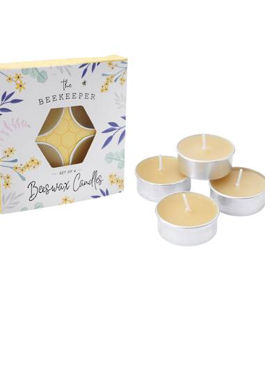 Set of Four Beeswax Tealight Candles image 0